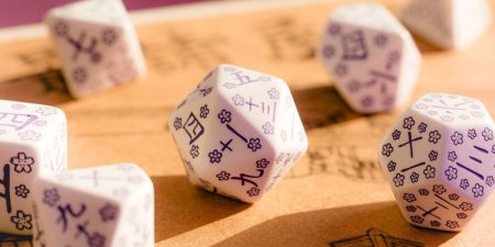 Japanese Dice Set: Blue Star Lotus