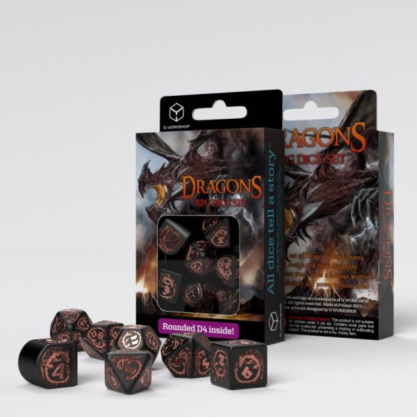 Dragons Modern Dice Set: Obsidian - Image 2