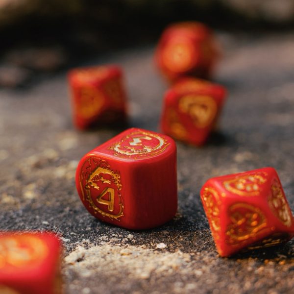 Dragons Modern Dice Set: Ruby