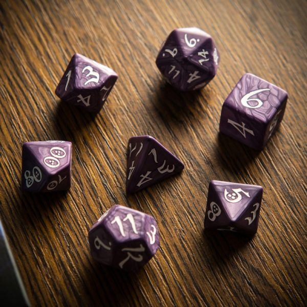 Classic RPG Lavender & white Dice Set - Image 4