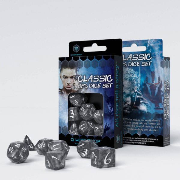 Classic RPG Smoky & white Dice Set - Image 3