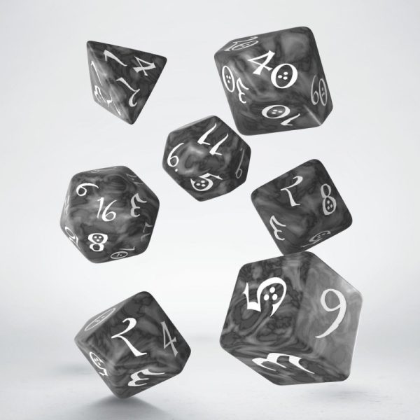 Classic RPG Smoky & white Dice Set