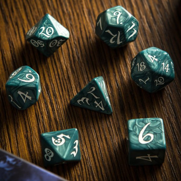 Classic RPG Stormy & white Dice Set - Image 4