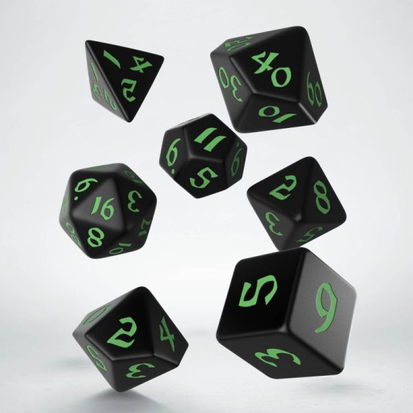 Classic Runic Black & green Dice Set - Image 2