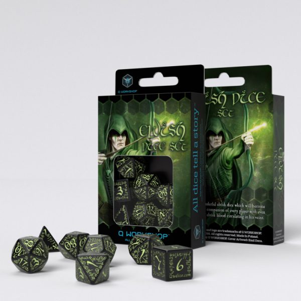 Elvish Black & glow-in-the-dark Dice Set - Image 3