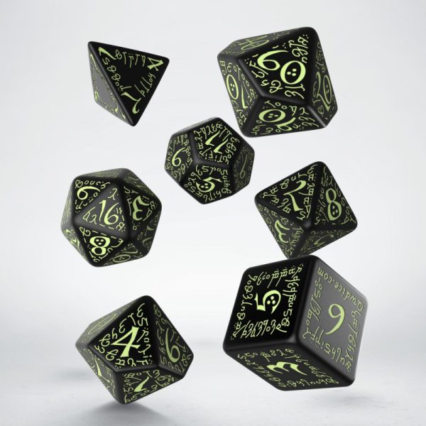 Elvish Black & glow-in-the-dark Dice Set - Image 2