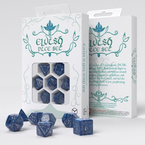 Elvish Cobalt & Silver Dice Set - Image 4