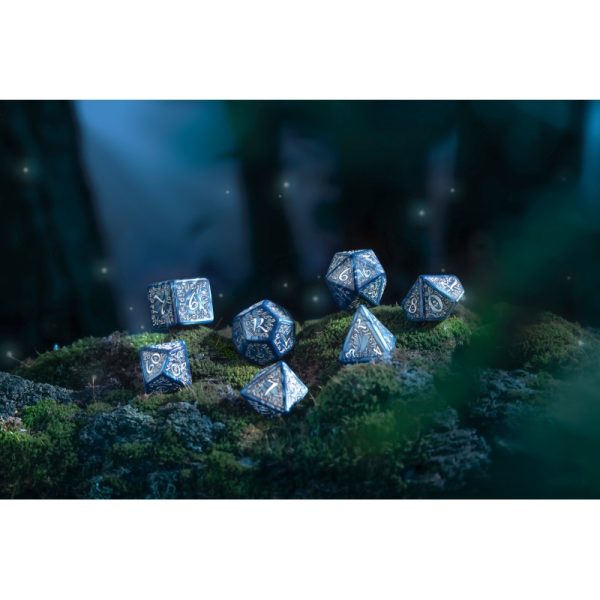 Elvish Cobalt & Silver Dice Set - Image 5