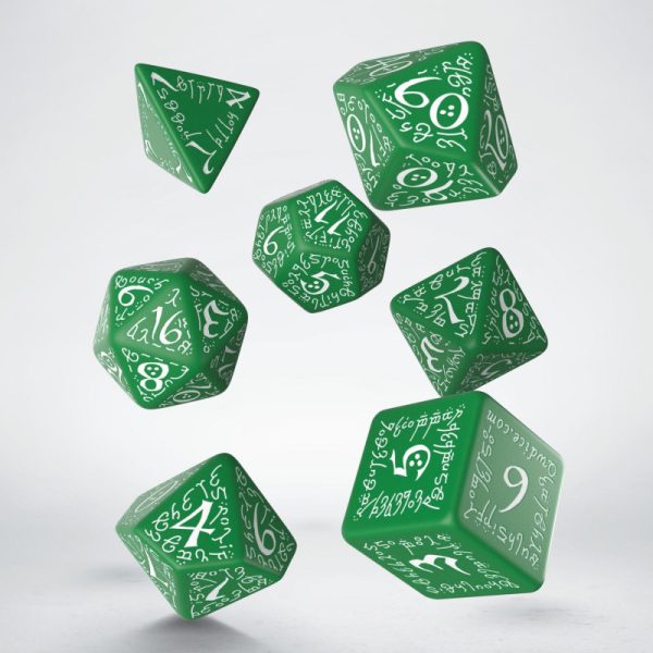 Elvish Green & white Dice Set - Image 3