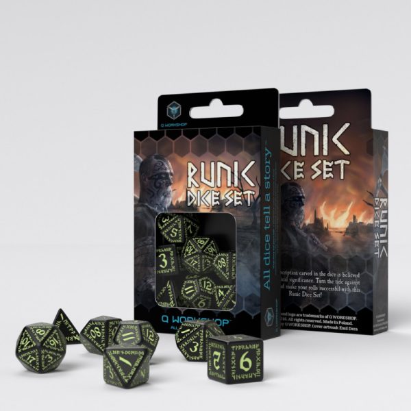 Runic Black & glow-in-the-dark Dice Set - Image 3