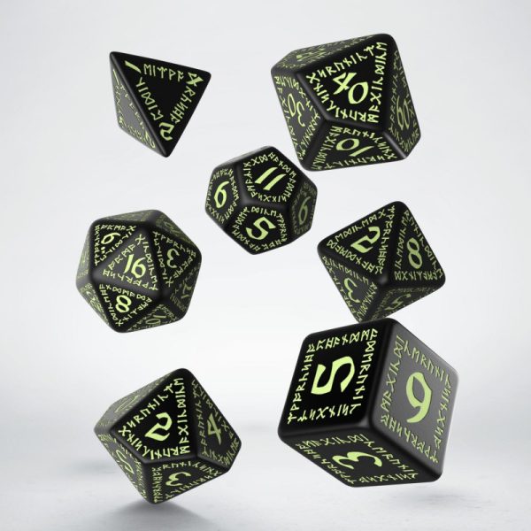 Runic Black & glow-in-the-dark Dice Set - Image 2