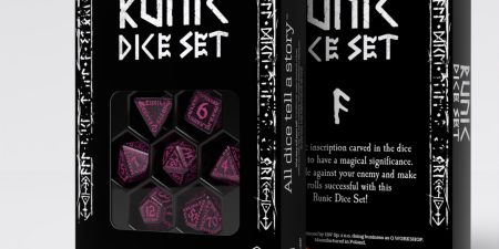 Runic Shimmering black with magenta Dice Set