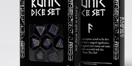 Runic Mixed-blue & gold Dice Set