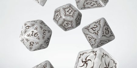 Tribal Dice Set: Pearl & Brown
