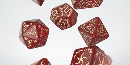 Tribal Dice Set: Shimmering red & Beige