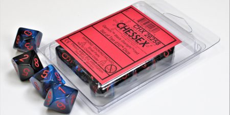 Gemini® Black-Starlight/red Set of Ten d10s