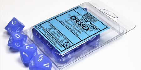 Frosted™ Blue/white Set of Ten d10s
