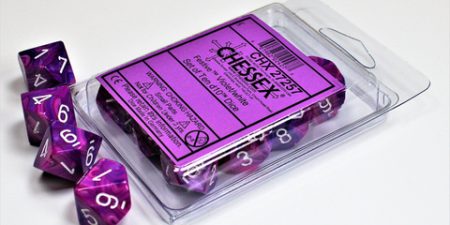 Festive® Violet/white Set of Ten d10s