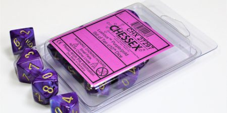 Lustrous® Purple/gold Set of Ten d10s