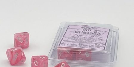 Ghostly Glow™ Pink/silver Set of Ten d10s