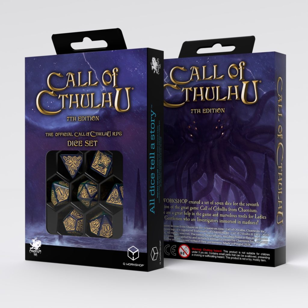 Call of Cthulhu 7th Edition - Blue-green & Gold Dice Set