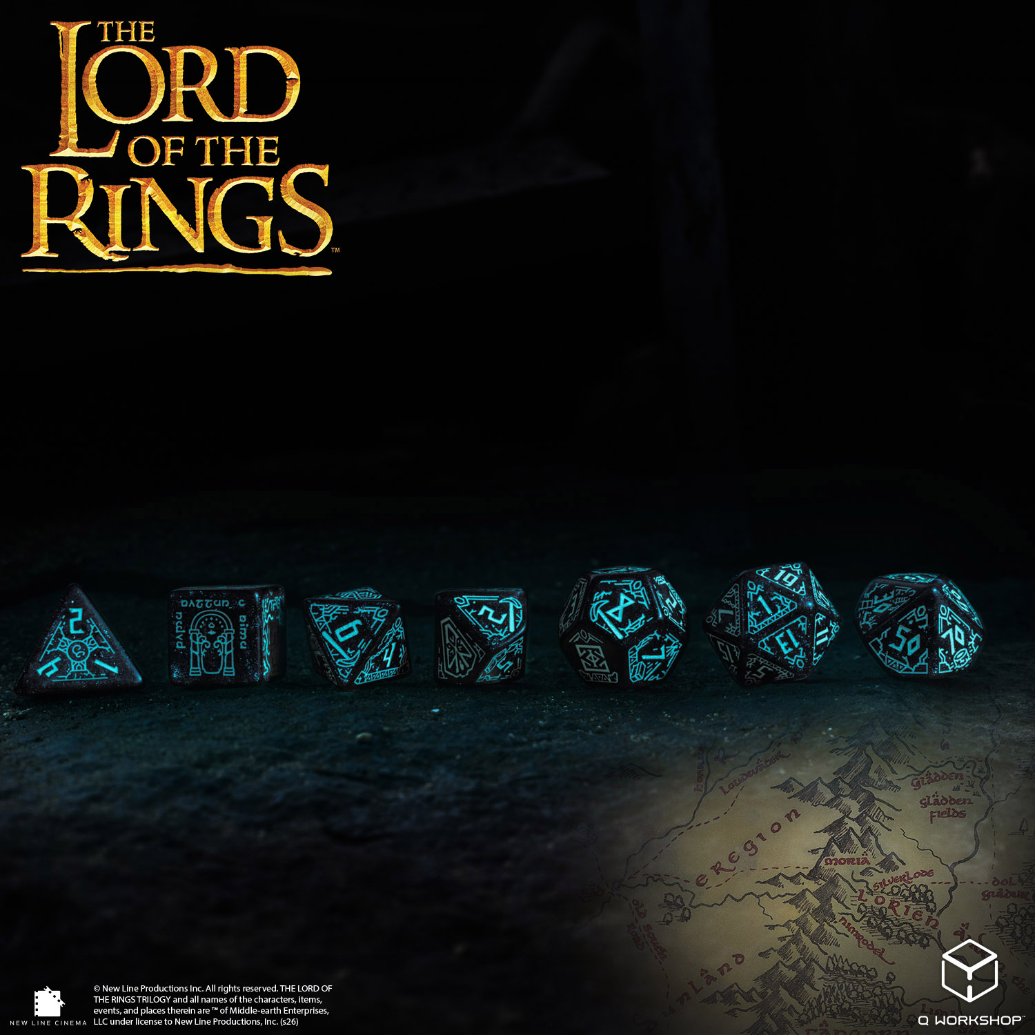 The Lord of the Rings: Moria - Glow in the dark Dice Set