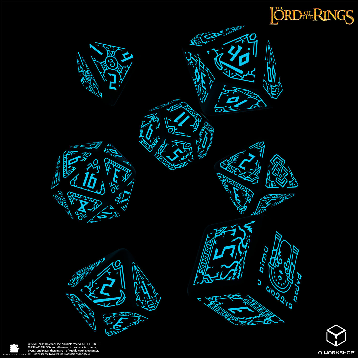 The Lord of the Rings: Moria - Glow in the dark Dice Set